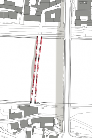 Proposed pedestrian bridge next to imperial bridge