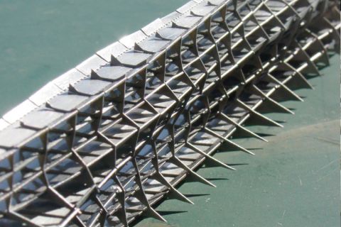 Laser-cut stainless steel assembled